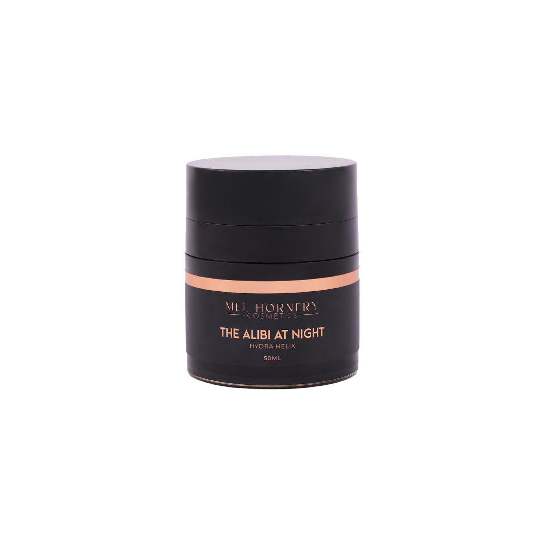 The alibi at night, a Mel Hornery Cosmetics skincare product, at a skin clinic near me